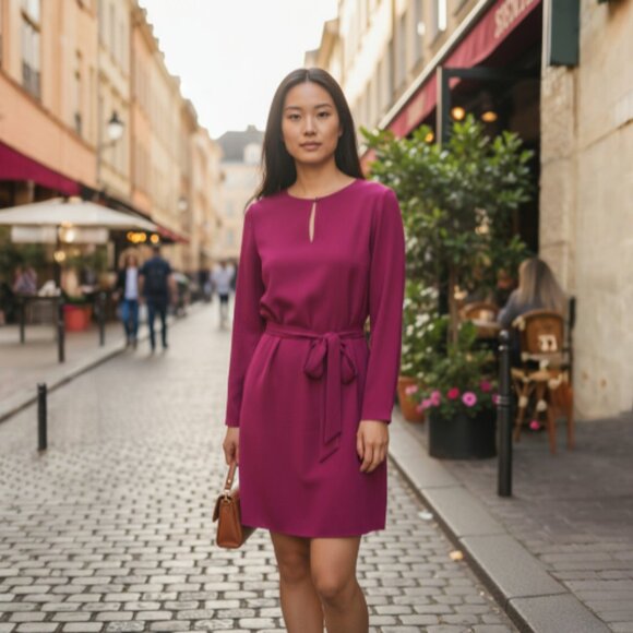 Tory Burch Royal Fuschia Kathy Silk Dress Size 0 EUC - Picture 1 of 5